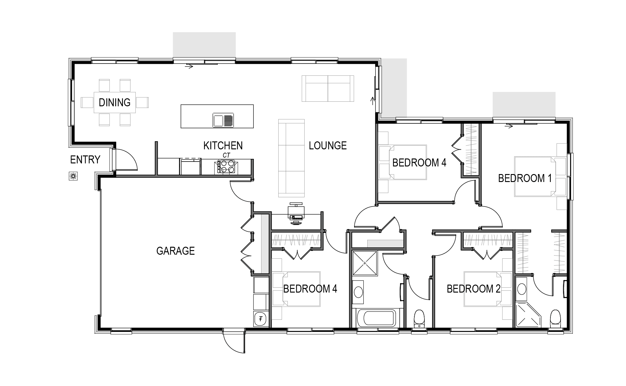 180m² with double garage and study nook floor plan